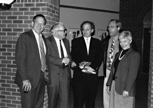 Left to right: Alex Ewing, Borden Mace, Sam Grogg (Dean of Filmmaking), Senator Ted Kaplan, and Martha Wood (Mayor of Winston-Salem)