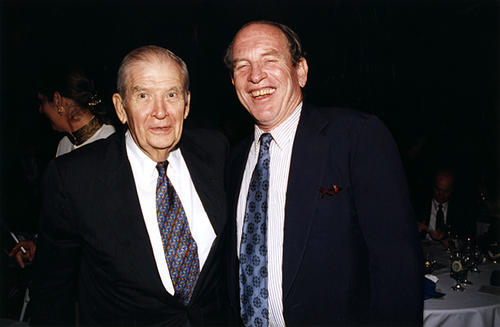 N.C. Governor Terry Sanford (left) with Chancellor Alex Ewing (right).