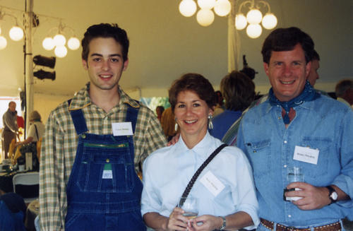 Drama student Corey Behnke (left) with Betsy Whaling (center) and husband, Bobby Whaling.