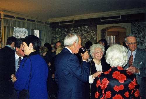 Guests mingle at the River Club of New York.