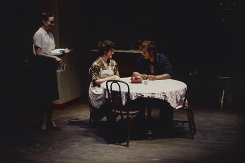 From left to right: Sarah Baker as Catherine, Cauni Thompson as Beatrice and Bruce Werner as Eddie.