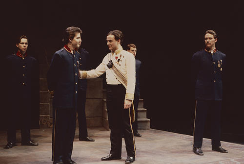 Preston Lane (center) as The Duke/Vincentio